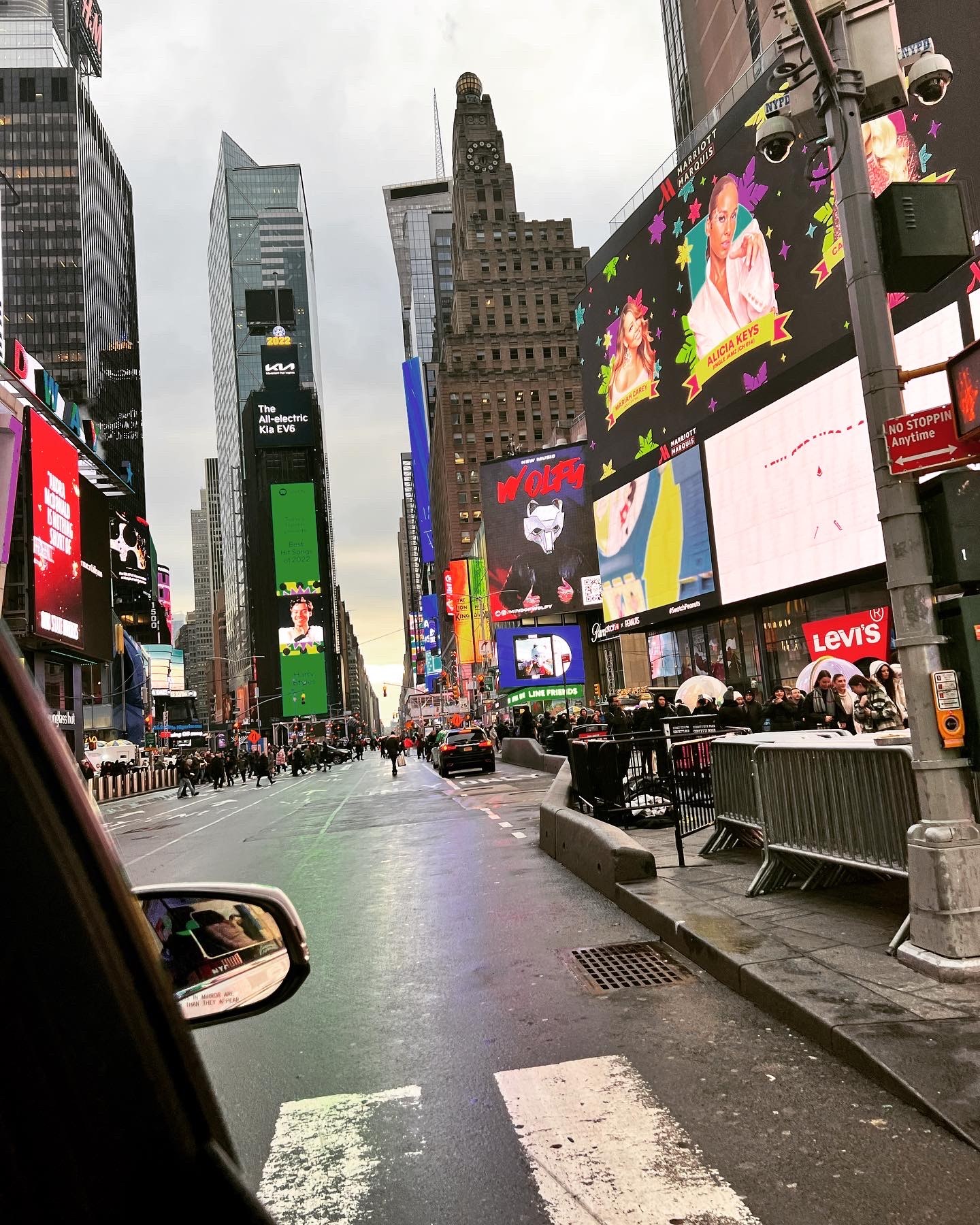 The bright billboards of Times Square