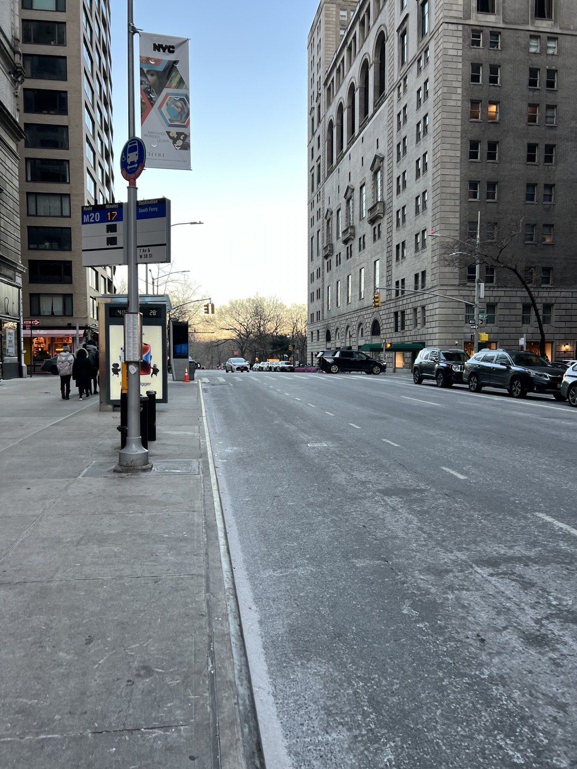 A winter morning on a New York City street